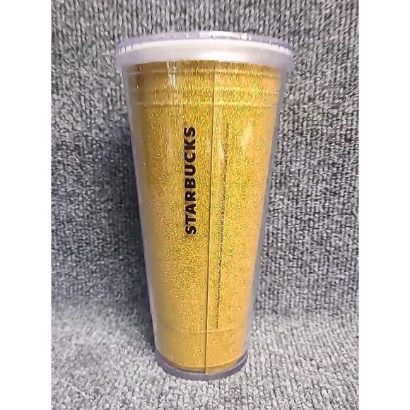 Starbucks 2016 Gold Glitter 20oz Tumbler with Screw on Lid - No Straw - Picture 2 of 4